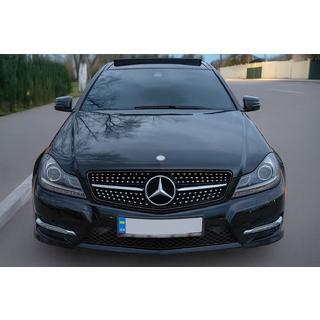 Grila Fata Diamond Black Mercedes C-class W204 2007-2015 foto 1