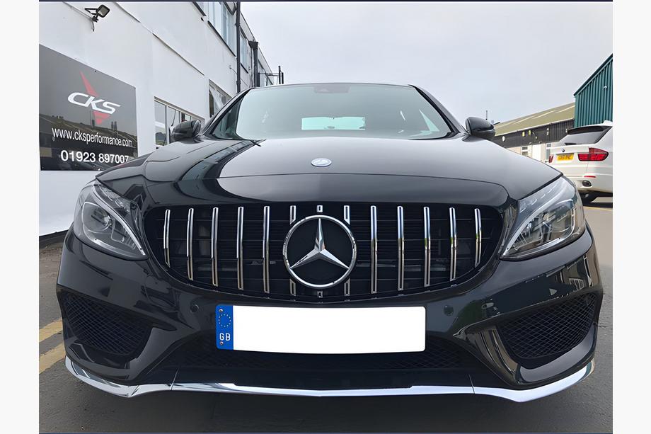 Mercedes C-class W205 2014-2021 Grila Fata Panamericana GT (pentru Avantgarde/AMG-Line/C43 AMG) 2014-2018, fara camera Foto 7