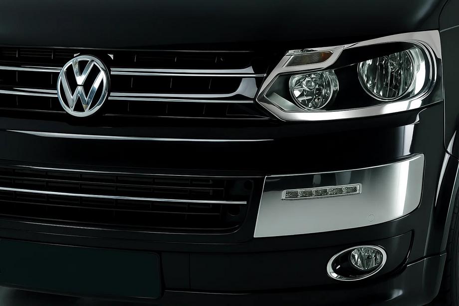 Volkswagen T5 2010-2015 Capace Faruri Crom (2 buc, Otel Inoxidabil) Foto 1
