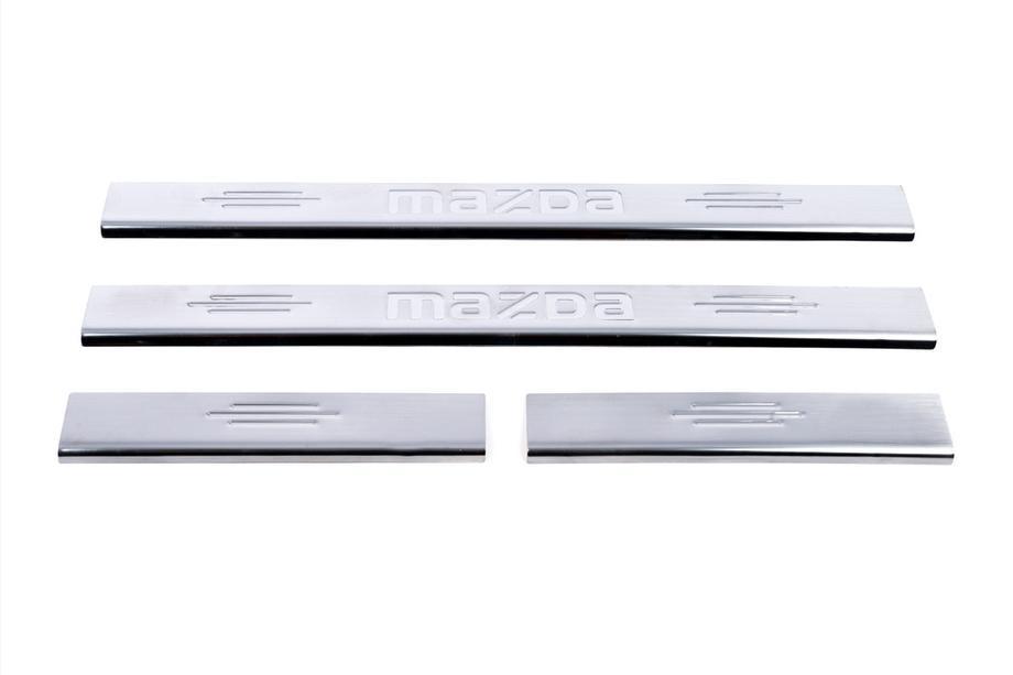 Mazda 3 2003-2009 Capac Praguri Carmos (Inox) V-1 4 praguri cu inscriptie V-1 Image