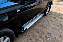 Volkswagen Amarok 2010-2022 Praguri Laterale Allmond Grey (2 buc, Aluminiu) foto 1