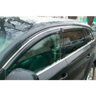 Deflectoare geamuri cu ornament crom (4 buc, HIC) foto 1