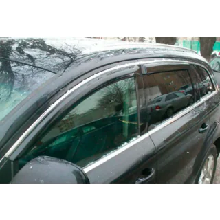 Deflectoare geamuri cu ornament crom (4 buc, HIC) foto 1