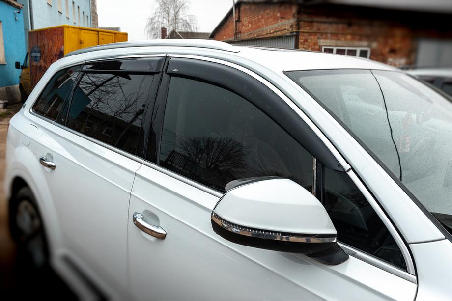 Audi Q7 2015–2026 Deflectoare geamuri cu ornament crom (4 buc, HIC) Foto 1