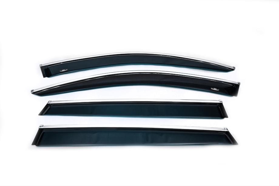 Audi Q7 2015–2026 Deflectoare geamuri cu ornament crom (4 buc, HIC) Foto 5