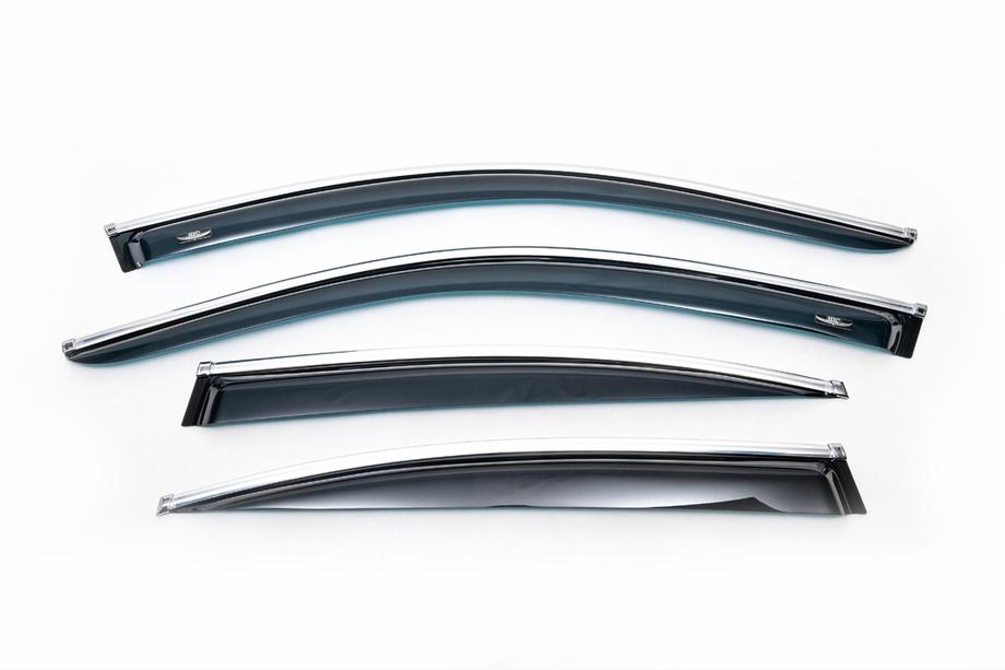 BMW 5 Series E60/E61 2003-2010 Deflectoare geamuri cu ornament cromat SD (4 buc, HIC) Foto 2
