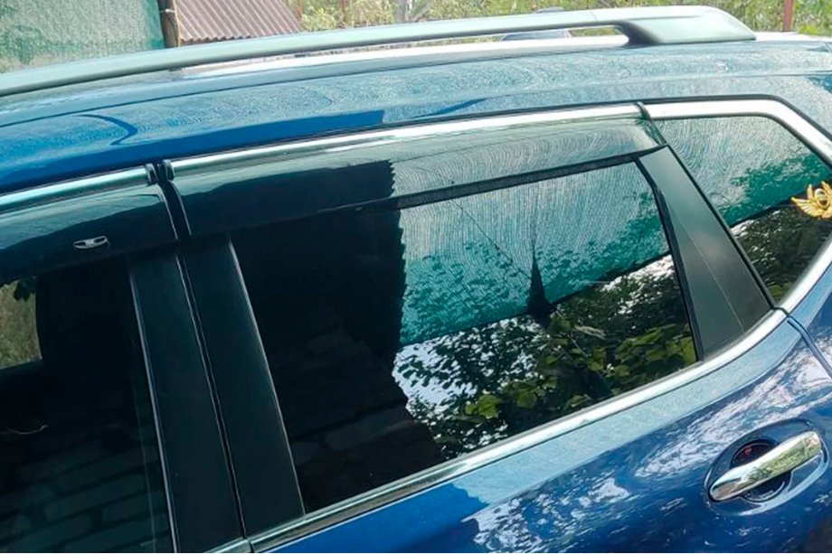 Nissan X-trail T32/Rogue 2014-2021 Deflectoare geamuri cu ornament crom (4 buc, HIC) Foto 3