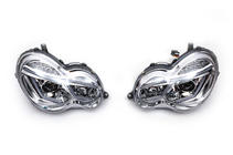 Mercedes C-class W203 2000-2007 Faruri fata cu lumini de zi LED (2 buc) Fumuriu foto 2