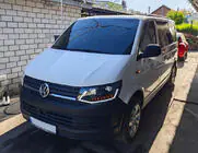 Volkswagen T6 2015-2024 Faruri fata cu lumini de zi LED Black (2015-2019, 2 buc) foto 1