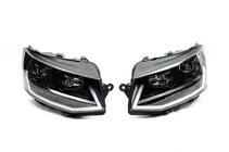 Volkswagen T6 2015-2024 Faruri fata cu lumini de zi LED Black (2015-2019, 2 buc) foto 3