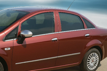 Fiat Linea 2006-2018 Ornamente exterioare geamuri inox (8 piese) Carmos - Otel Inoxidabil Turcesc foto 1
