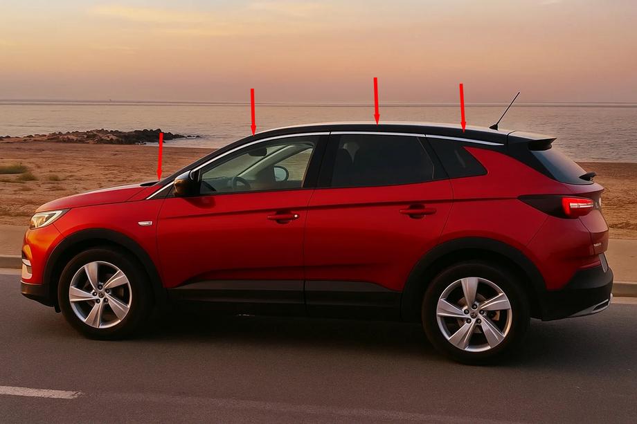 Opel Grandland X 2017- Ornamente Superioare Geamuri Otel Inoxidabil (8 buc) Foto 1