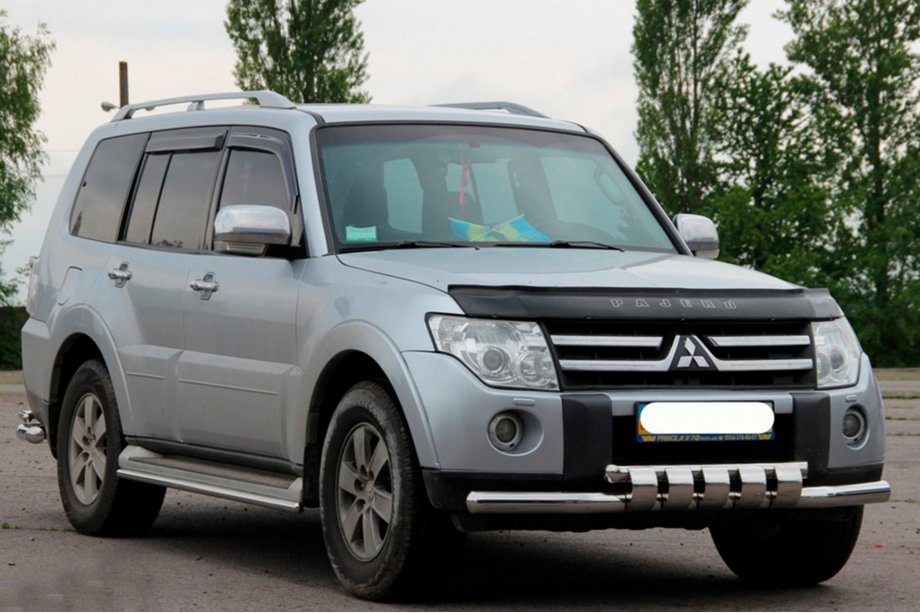 Mitsubishi Pajero Wagon IV 2006-2021 Protectie Fata ST015-13 (Otel Inoxidabil) Foto 2