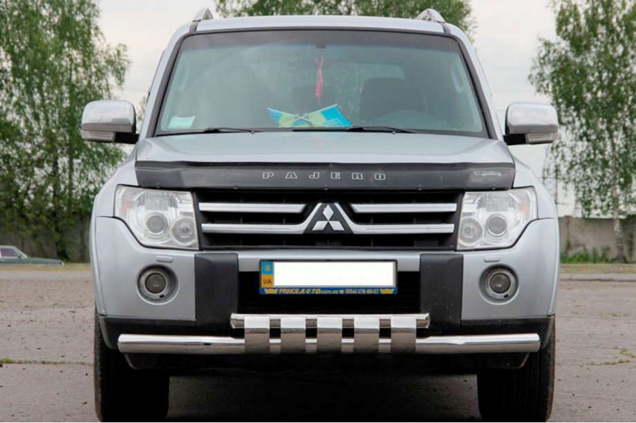 Mitsubishi Pajero Wagon IV 2006-2021 Protectie Fata ST015-13 (Otel Inoxidabil) Foto 1