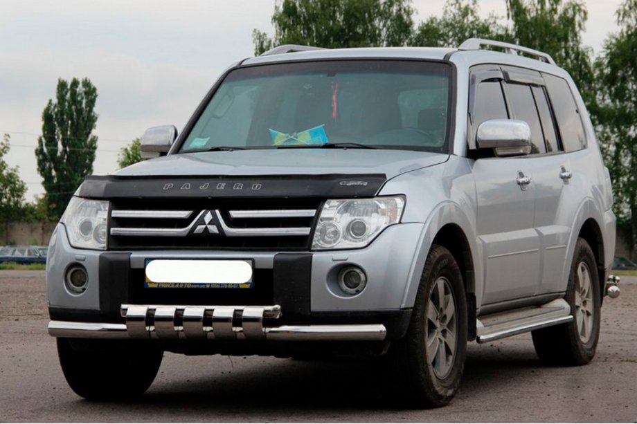 Mitsubishi Pajero Wagon IV 2006-2021 Protectie Fata ST015-13 (Otel Inoxidabil) Foto 3