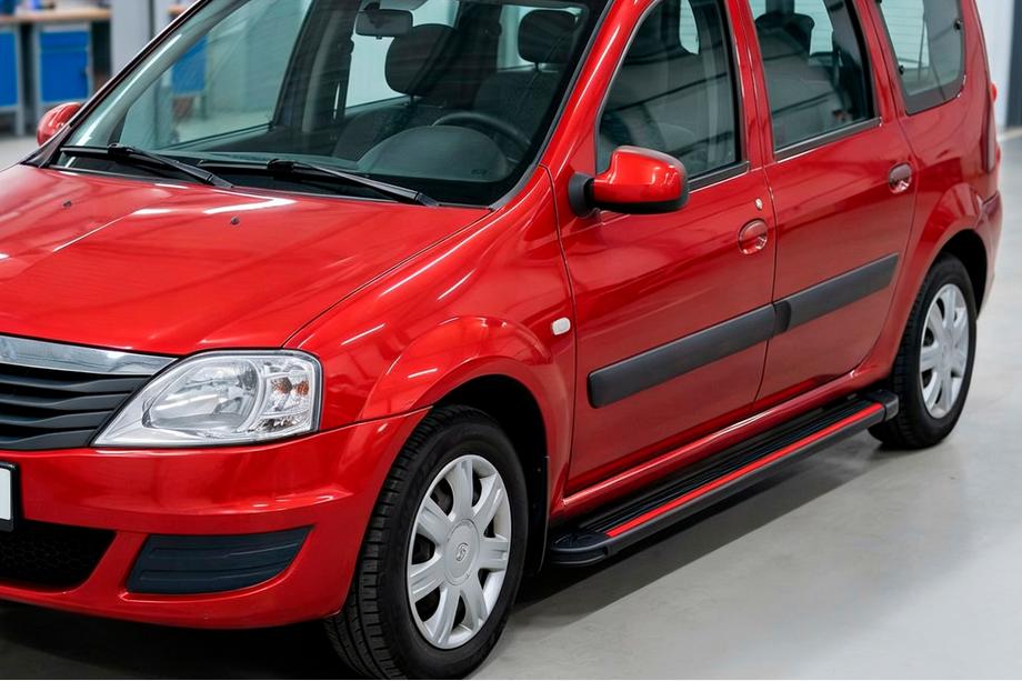 Dacia Logan MCV 2004-2014 Praguri Laterale Maya Red (2 buc, Aluminiu) Foto 1