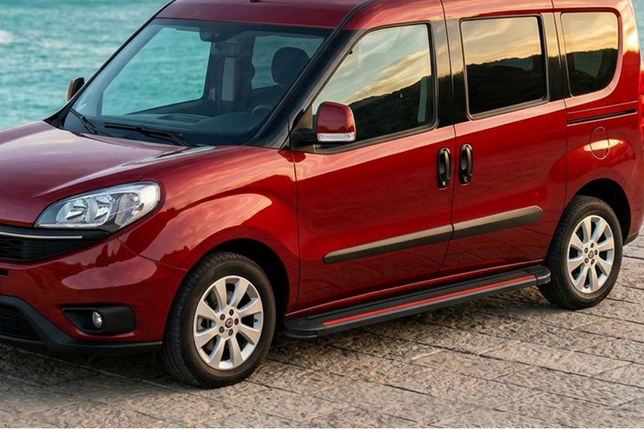 Fiat Doblo II 2010-2022 Praguri Laterale Maya Red (2 buc, Aluminiu) Baza Maxi Foto 1