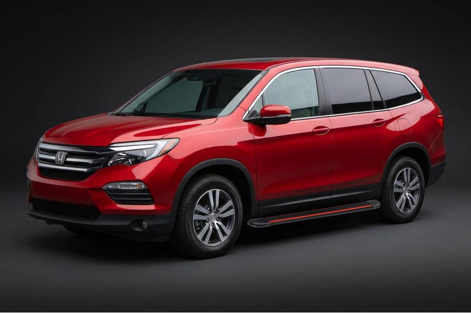 Honda Pilot 2015-2022 Praguri Laterale Maya Red (2 buc, Aluminiu) Image