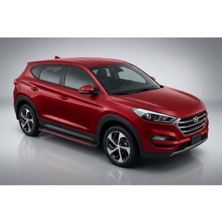 Praguri Laterale Maya Red-Black (2 buc, Aluminiu) Hyundai Tucson TL 2016-2021 foto 1