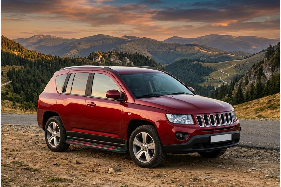 Jeep Compass 2006-2016 Praguri Laterale Maya Red (2 buc, Aluminiu) Image