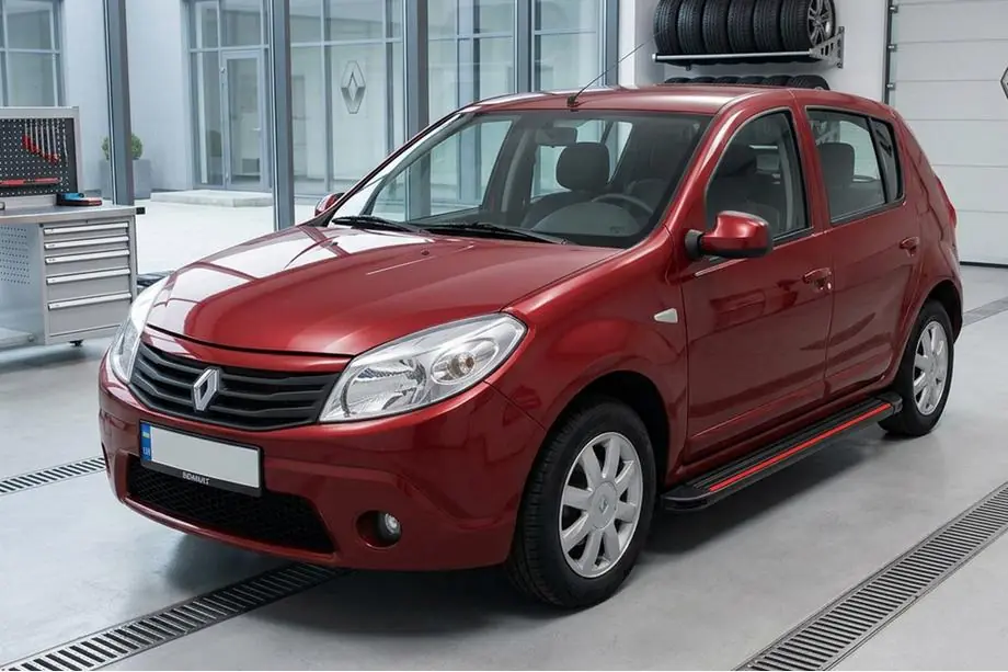 Renault Sandero 2007-2013 Praguri Laterale Maya Red (2 buc, Aluminiu) Image