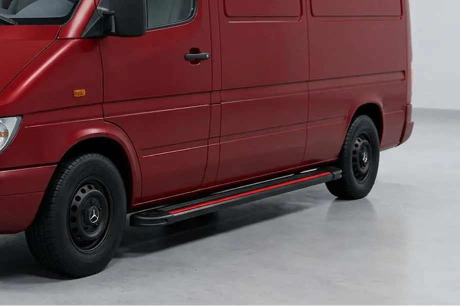 Volkswagen LT 1995-2006 Praguri Laterale Maya Red (2 buc, Aluminiu) Ampatament Lung Image