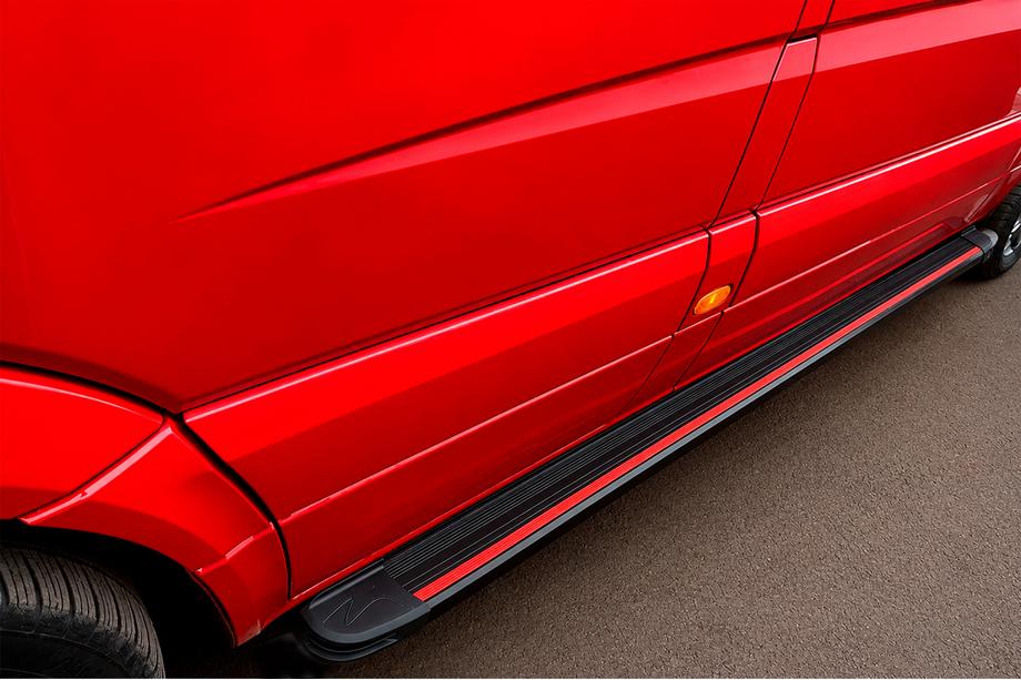 Volkswagen Crafter 2006-2016 Praguri Laterale Maya Red (2 buc, Aluminiu) Foto 4