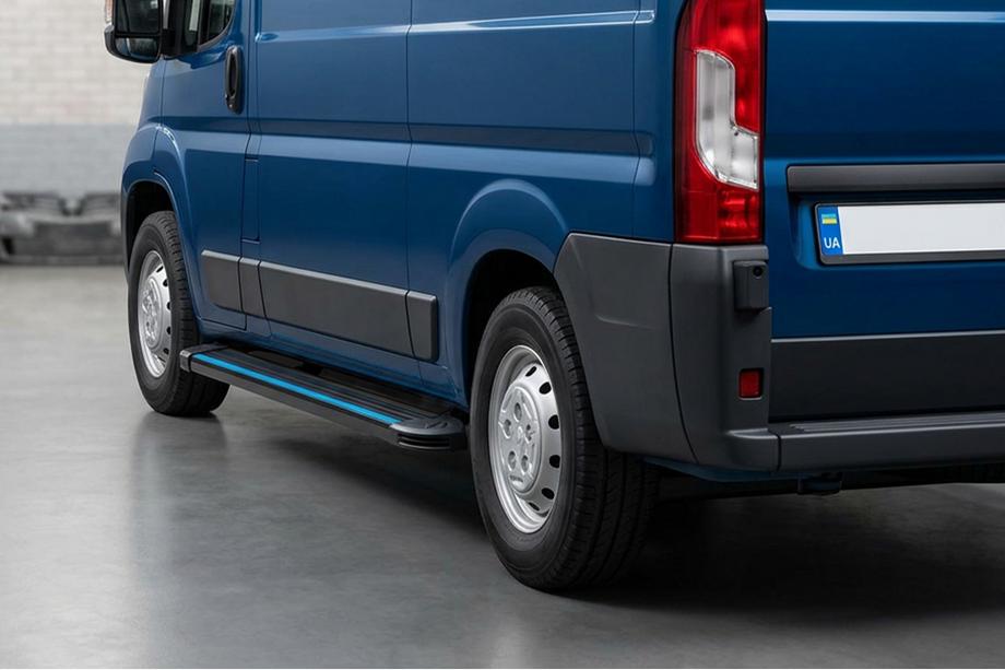 Citroen Jumper 2007-2025 Praguri Laterale Maya Blue (2 buc, Aluminiu) Ampatament Lung Foto 1