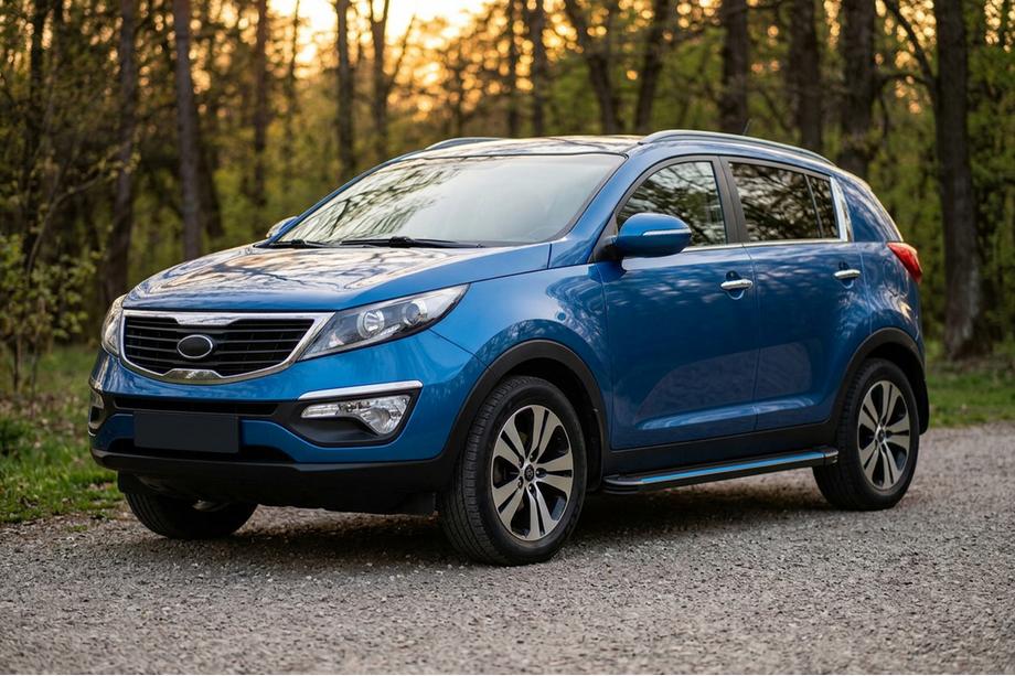 Kia Sportage 2010-2015 Praguri Laterale Maya Blue-Black (2 buc, Aluminiu) Foto 1