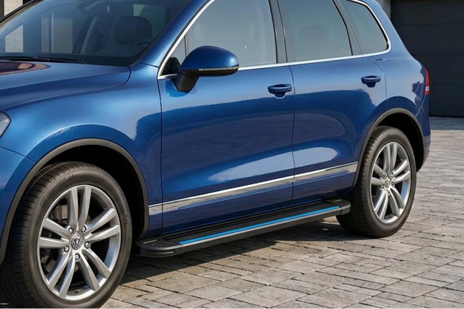 Porsche Cayenne 2003–2010 Praguri Laterale Maya Blue (2 buc, Aluminiu) Image