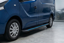 Renault Trafic 2001–2015 Praguri Laterale Maya Blue-Black (2 buc, Aluminiu) foto 1