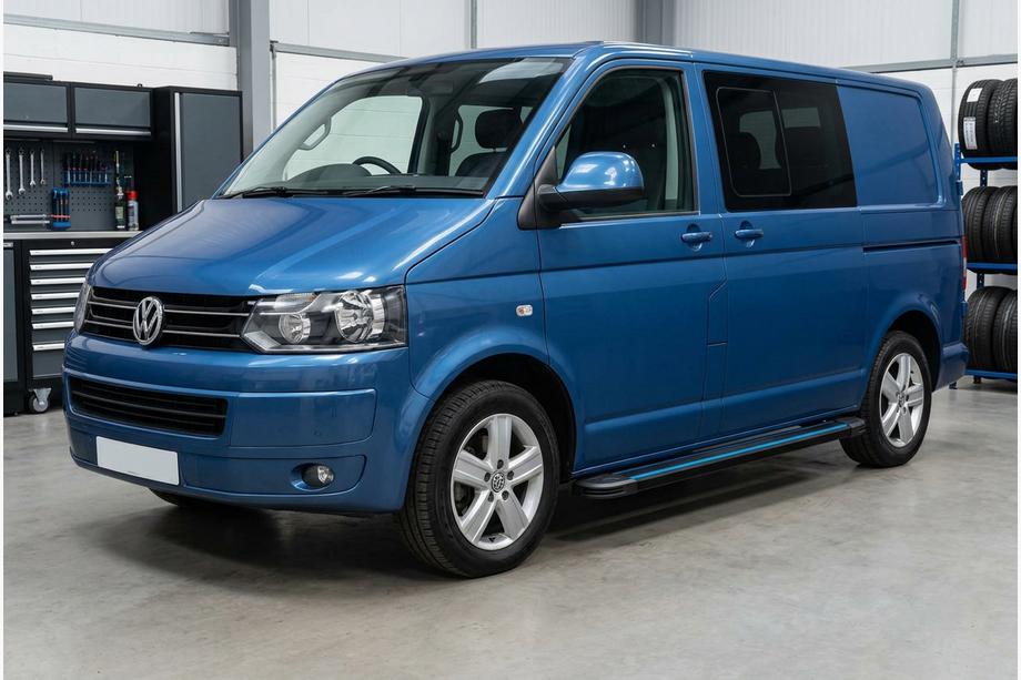 Volkswagen T5 2010-2015 Praguri Laterale Maya Blue (2 buc, Aluminiu) Ampatament Lung Foto 1