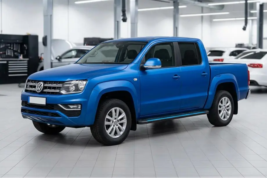 Volkswagen Amarok 2010-2022 Praguri Laterale Maya Blue-Black (2 buc, Aluminiu) Image