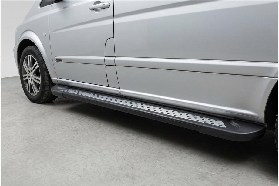 Mercedes Viano 2004-2014 Praguri Laterale New Vision Black (2 buc, Aluminiu) Ampatament Lung Foto 1