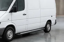 Volkswagen LT 1995-2006 Praguri Laterale New Vision Black (2 buc, Aluminiu) Ampatament Lung foto 1