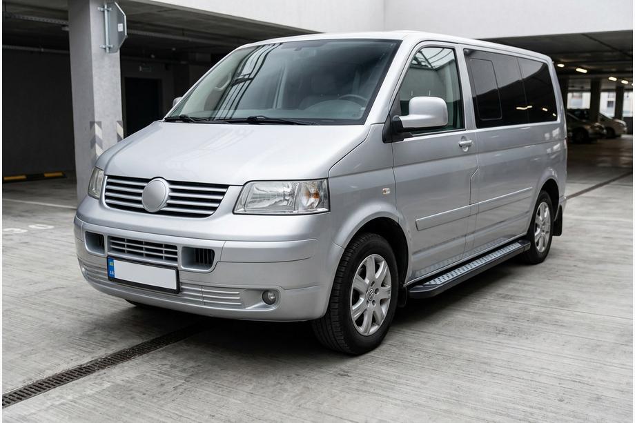 Volkswagen T5 Multivan 2003–2010 Praguri Laterale New Vision Black (2 buc, Aluminiu) Ampatament Lung Image