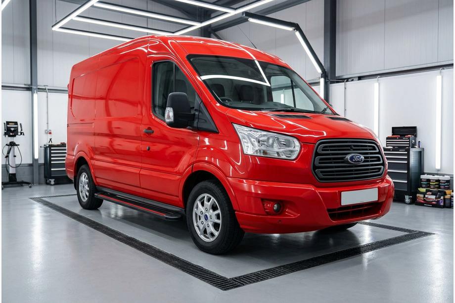 Ford Transit 2014- Praguri Laterale Maya Red (2 buc, Aluminiu) Image