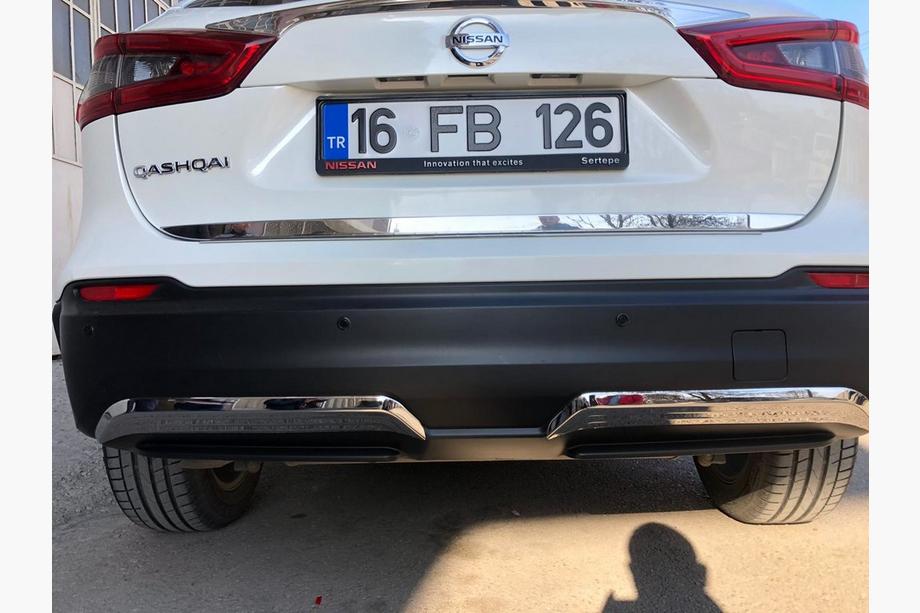 Nissan Qashqai 2014-2021 Protectii margine bara spate din otel inoxidabil (2017-2021) Foto 2