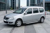 Renault Logan MCV 2005-2013 Praguri Laterale Allmond Grey (2 buc, Aluminiu) foto 1