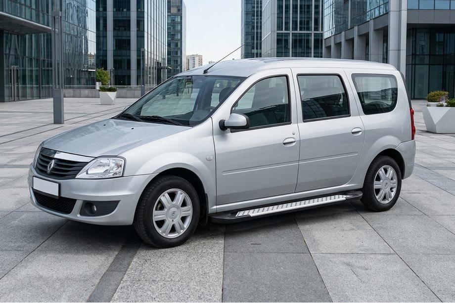Renault Logan MCV 2005-2013 Praguri Laterale Allmond Grey (2 buc, Aluminiu) Image