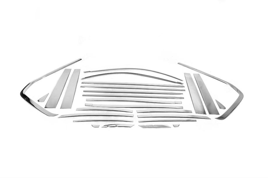 Toyota Land Cruiser 200 2007-2021 Set complet ornamente geamuri si stalpi inox Foto 4