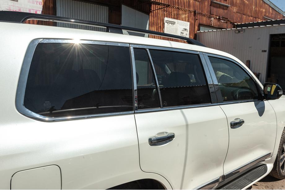 Toyota Land Cruiser 200 2007-2021 Set complet ornamente geamuri si stalpi inox Foto 2