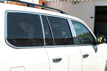 Lexus LX570/450d 2008-2022 Set complet ornamente geamuri si stalpi inox foto 2