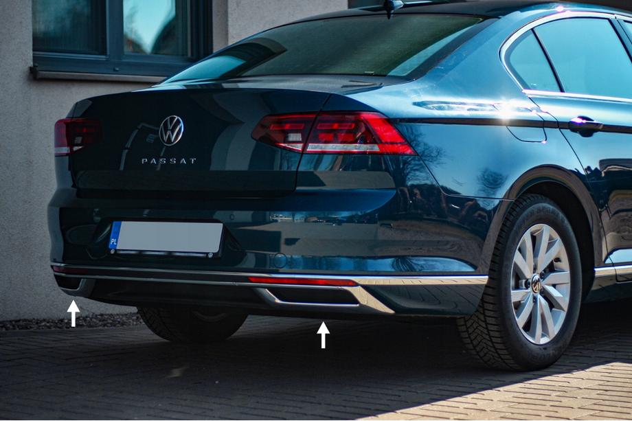 Volkswagen Passat B8 2015-2023 Ornamente toba OmsaLine SD/SW (2019+, 3 buc, inox) Foto 1