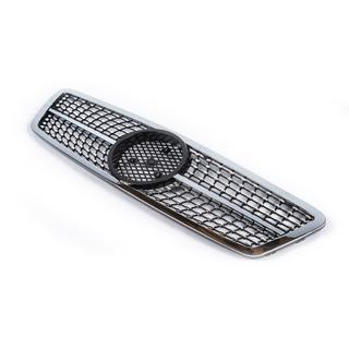 Grila Fata Diamond Silver Mercedes C-class W203 2000-2007 foto 3
