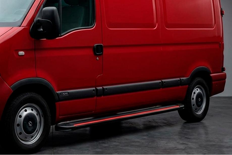 Opel Movano 2004-2010 Praguri Laterale Maya Red (2 buc, Aluminiu) Image