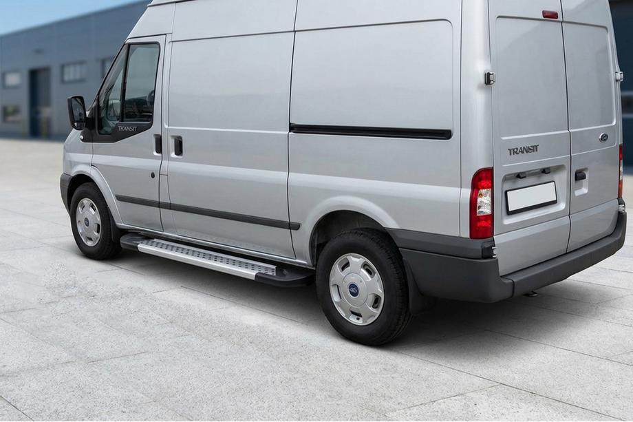 Ford Transit 2000–2014 Praguri Laterale New Vision Grey (2 buc, Aluminiu) L3/L4 (lung) Image