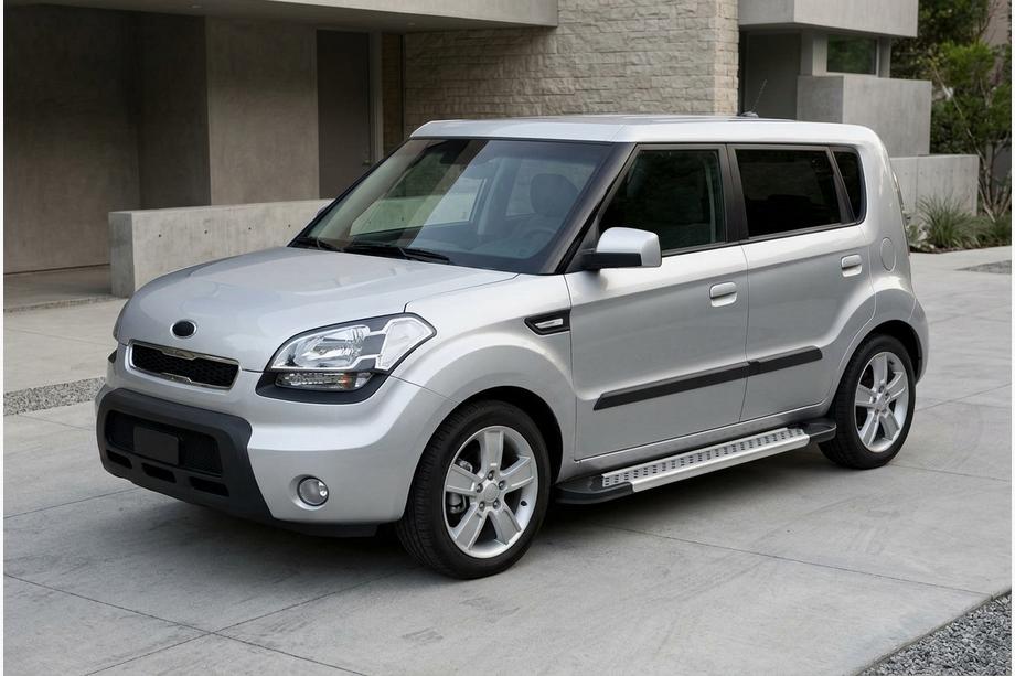 Kia Soul I 2008-2013 Praguri Laterale New Vision Grey (2 buc, Aluminiu) Image