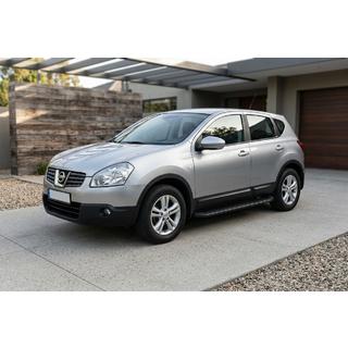 Praguri Laterale Tayga Black (2 buc, Aluminiu) Nissan Qashqai 2007-2010 foto 1