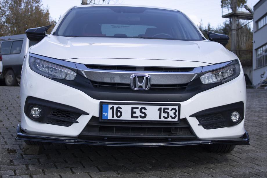 Honda Civic Sedan X 2016-2021 Lip bara fata V1 (negru) Foto 6